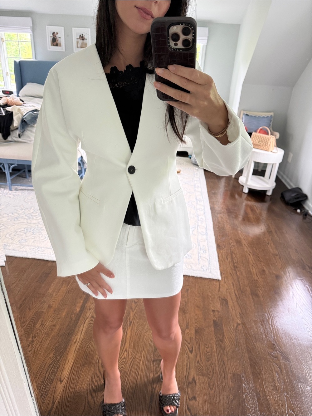 Zara Classic White Blazer S